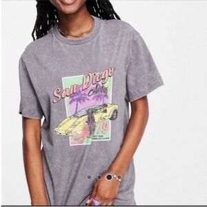 Gray Graphic T-Shirt with San Diego Print